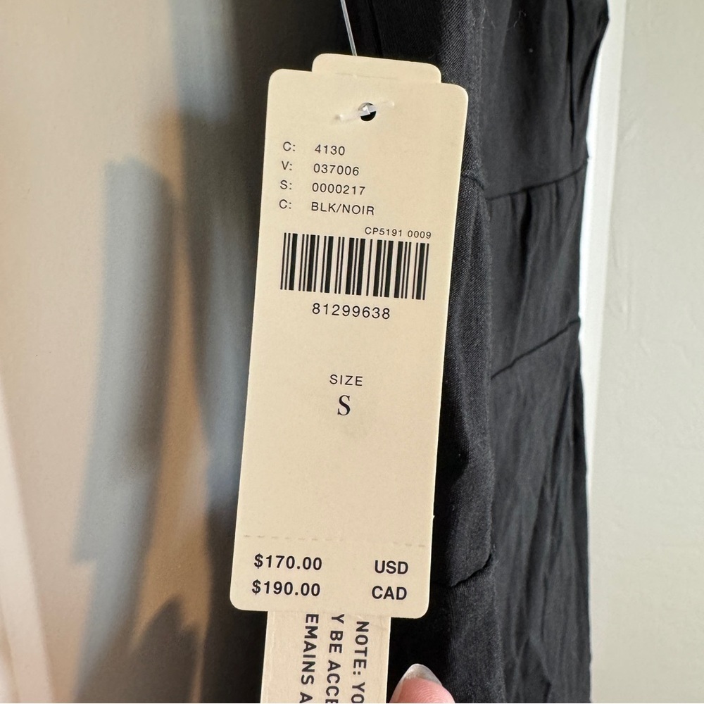 Anthropologie Linen‎ Blend The Blythe Square Neck Tiered Dress Black Small NWT - Picture 9 of 12